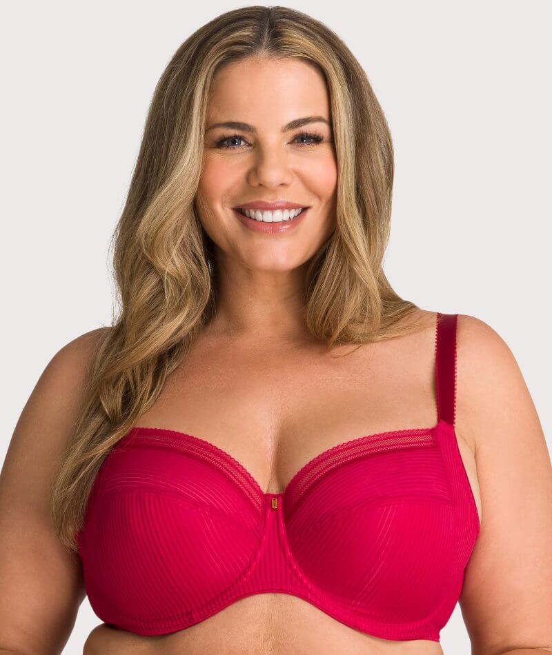 Buy Melisa Non Padded Cotton Plunge Bra - Red Online at Low Prices