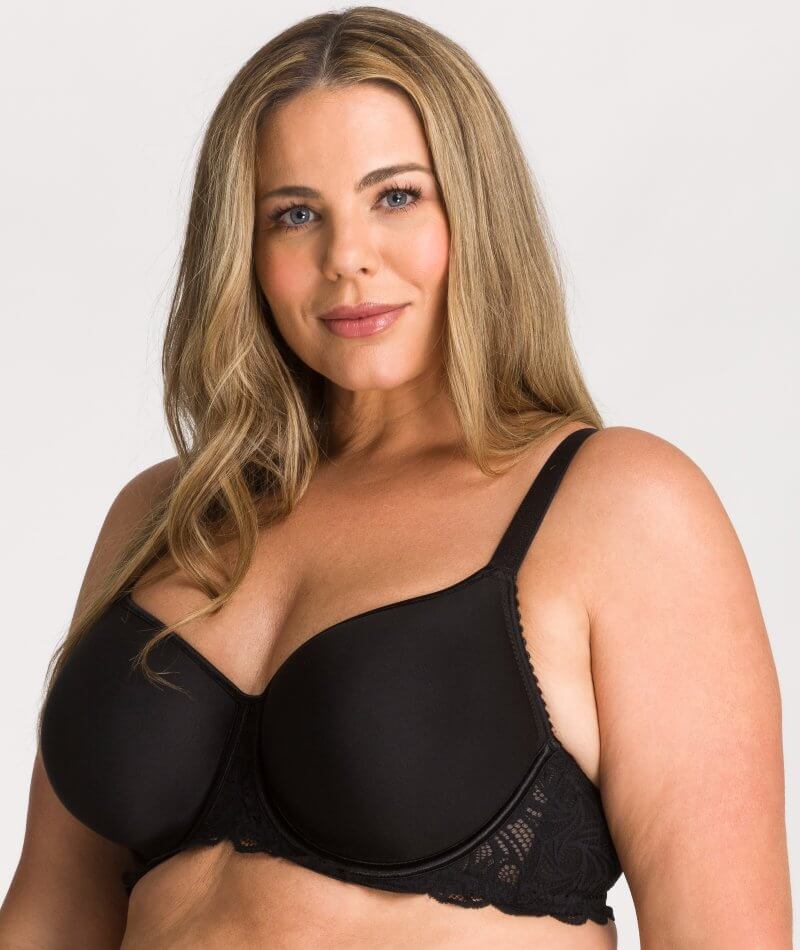 Fayreform Lace Perfect Contour Spacer Bra - Black - Curvy Bras