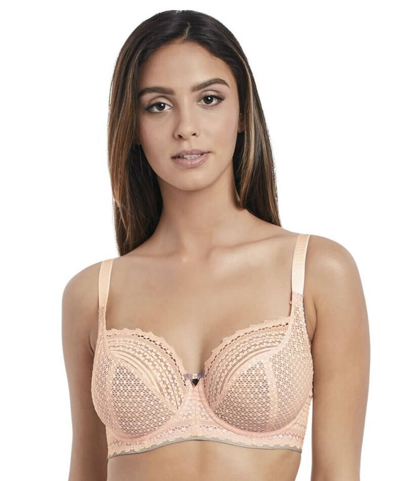 Freya Daisy Lace Underwire Balcony K Cup Bra - Blush - Curvy Bras