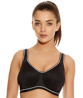 Bendon Sport Extreme Out Underwired Sports Bra - Black/Silver - Curvy Bras