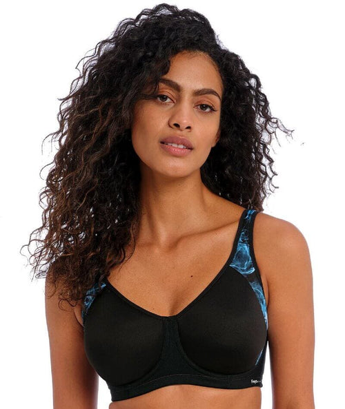 Freya Active Sonic Moulded J-Hook Sports Bra Denim Blue 28GG :  : Fashion