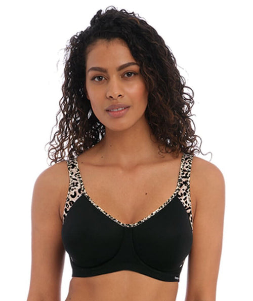 Freya Active Sonic Underwired Moulded Sports Bra - Pure Leopard Black -  Curvy Bras