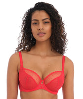 Freya Signature Underwired Plunge Bra - White - Curvy