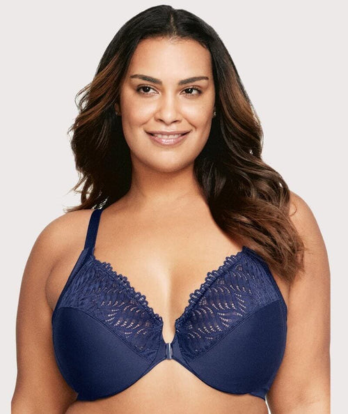 Glamorise Front-Closure Cotton T-Back Wire-Free Comfort Bra - Cafe