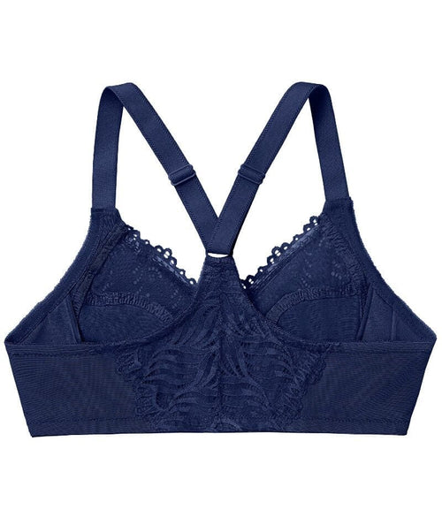 KEEP IT SIMPLE FRONT CLOSURE SATIN BRALETTE in blue