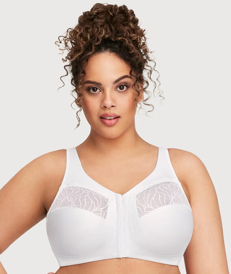 Just My Size Easy-On Front Close Wirefree Bra White 44B Women's 