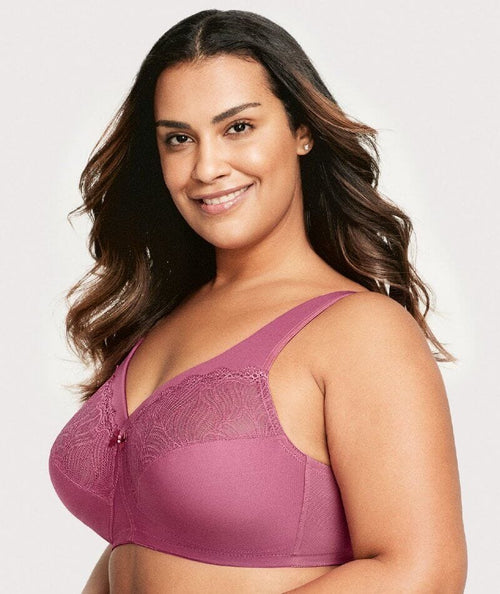 GLAMORISE Burgundy Magic Lift Full Figure Wireless Bra, US 40D, UK