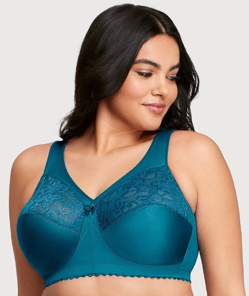 RYRJJ Wireless Support Bras for Women Striped Full Cup Lift Plus Size Bras  Wirefree Push Up Shaping Comfort Everyday Bralette Bras(Blue,XXL)