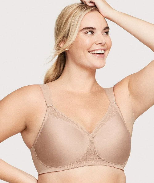 Glamorise MagicLift Front-Closure Wire-free Posture Back Bra - Cafe - Curvy  Bras