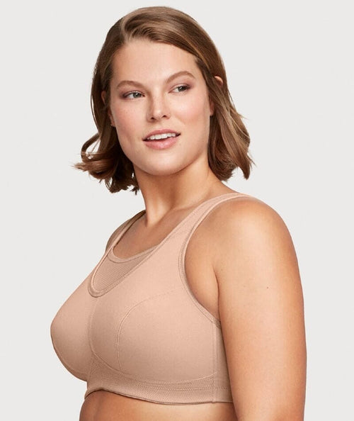 Women's invisible sports bra with high-support cups - Beige