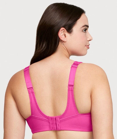 Glamorise Front-Closure Cotton T-Back Wire-Free Comfort Bra - Pink