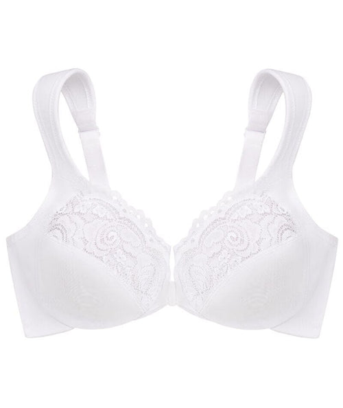 Glamorise WonderWire Front-Closure Bra - White - Curvy