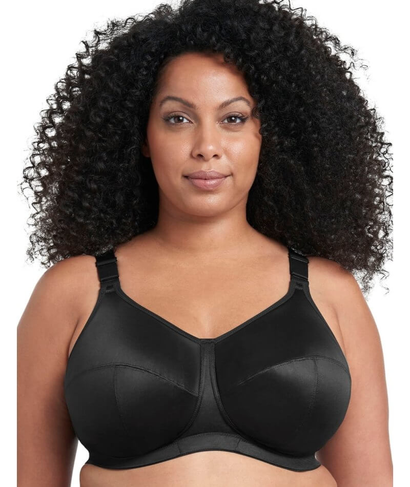 GODDESS Women's Plus Size Non Wired Comfort Sports Bra, Black Snake, 46H