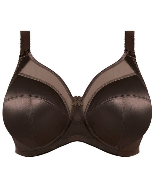 Goddess Keira Underwired Banded Bra - Chocolate - Curvy Bras