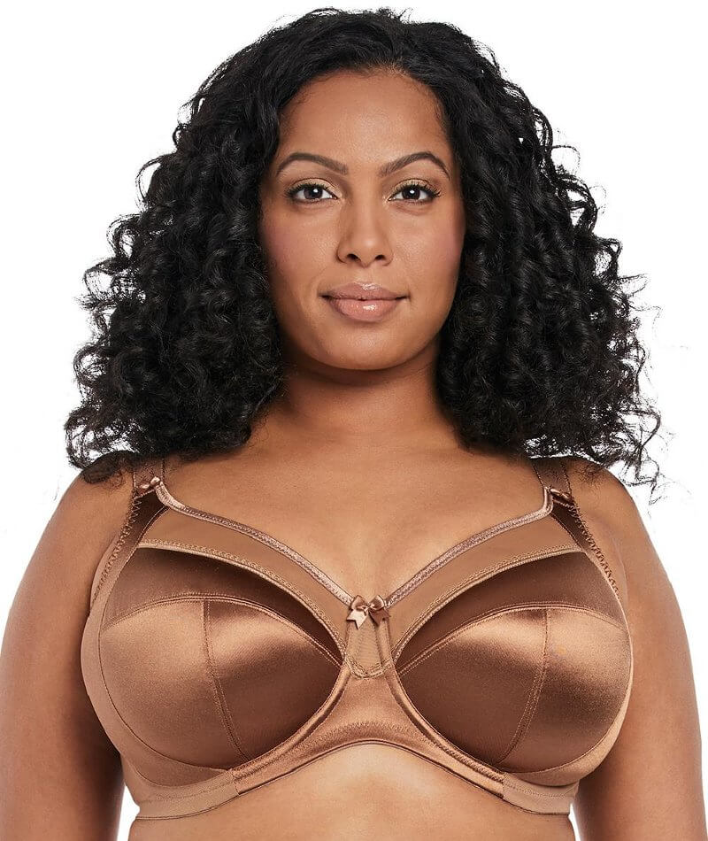 Goddess Keira Underwired Banded Bra - Cinnamon - Curvy Bras