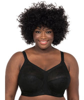 GODDESS Women's Plus Size Non Wired Comfort Sports Bra, Black Snake, 38K