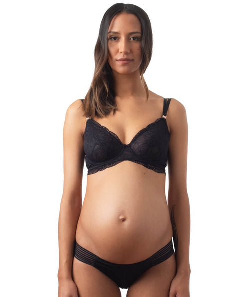 HOTMilk Nursing Heroine lightly lined lace longline bralette in black -  ShopStyle Bras