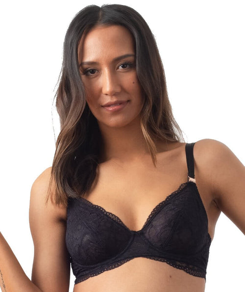 Hotmilk Heroine Plunge Nursing Bra - Black - Curvy Bras