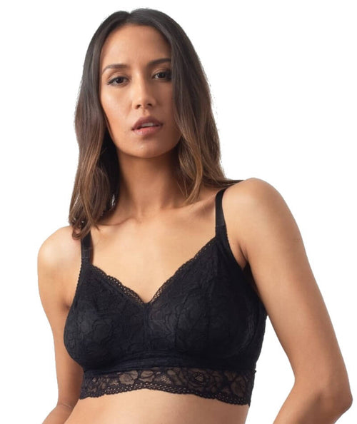 HOTMilk Nursing Heroine lightly lined lace longline bralette in black -  ShopStyle Bras