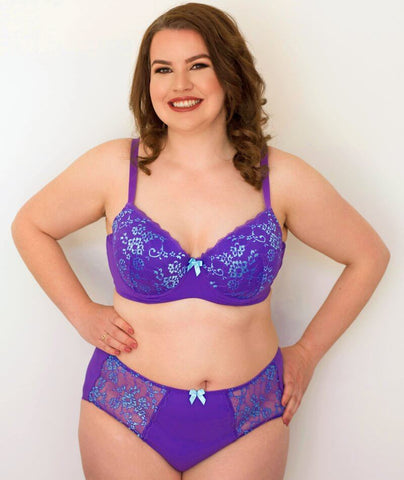 Lady Emprezz Laverne Underwire Contour Bra - Aqua Vintage - Curvy Bras