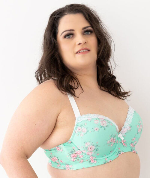 Lady Emprezz Laverne Underwire Contour Bra - Aqua Vintage - Curvy