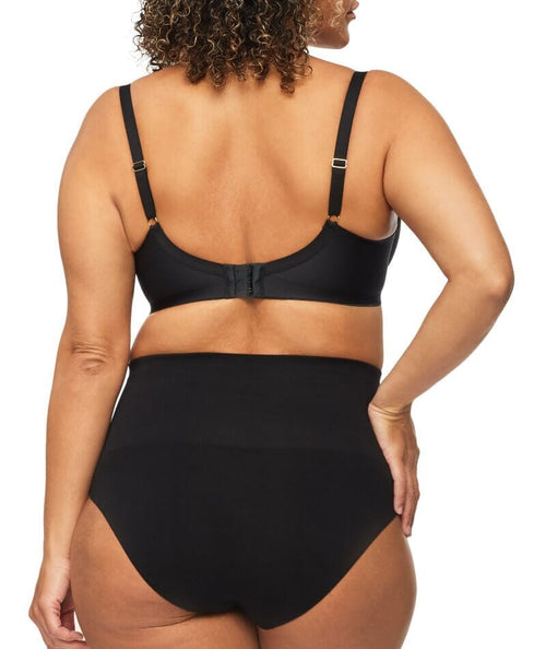 Nancy Ganz Bamboo & Lace Waisted Brief - Black - Curvy