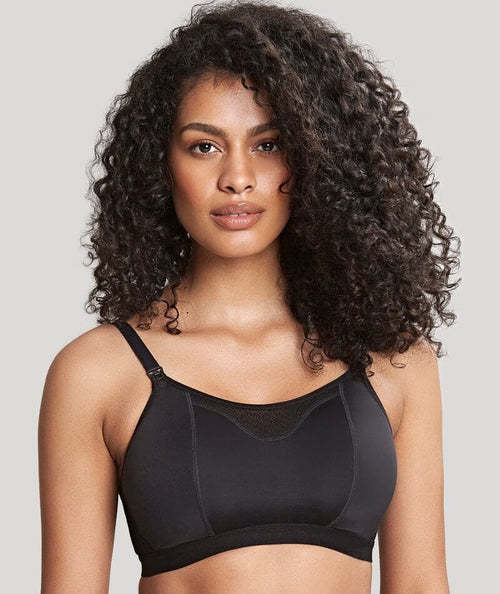 Panache Katherine Non-Wire Molded Crop Nursing Bra (10391),28D,Black