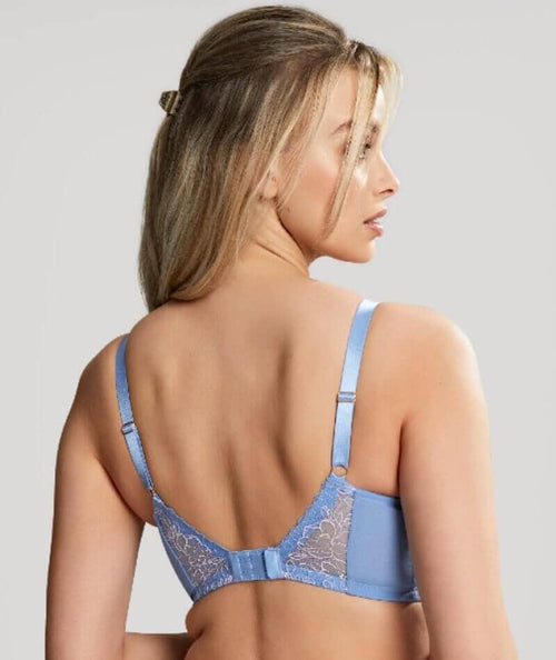 Blue Floral Embroidered Non-Padded T-Shirt Bra, Lingerie