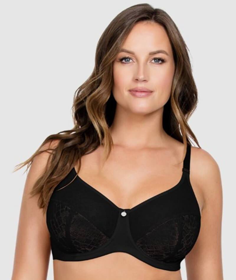  - - BLACK Flexifit Underwired Minimiser Bra - Size 38 to 40 (DD-E)