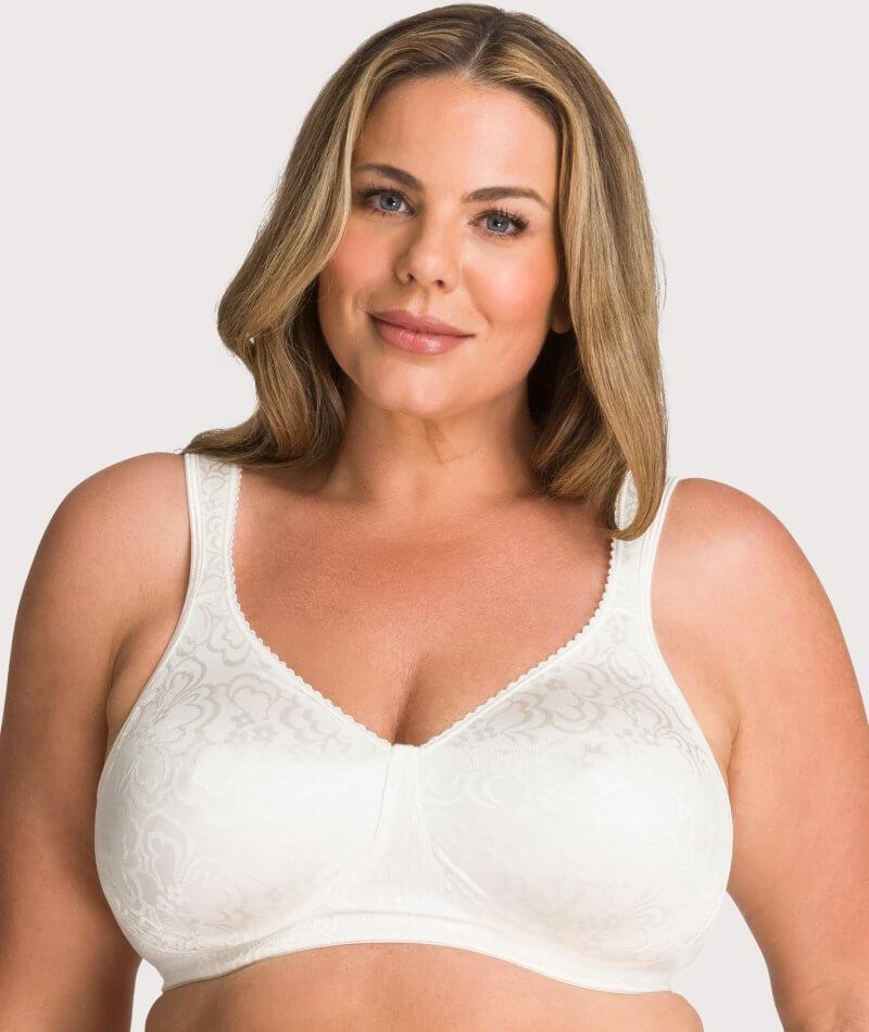Plus Size MAMA BRA No Wire Free Full Cup 3 Hooks Wide Straps 36D