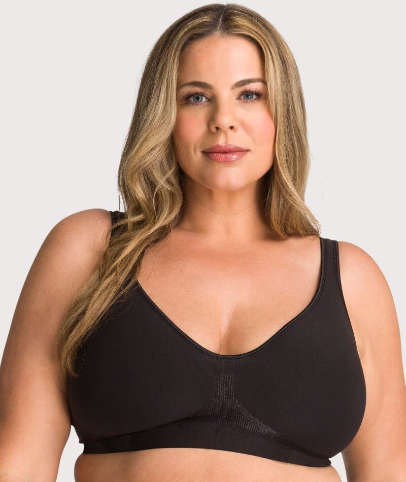 Playtex Comfort Flex Fit Wire-free Bra - Black - Curvy Bras