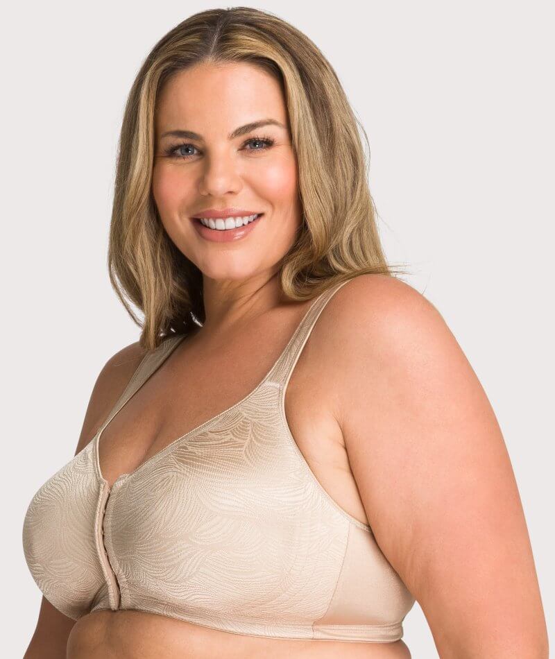Just My Size Easy-On Front Close Wirefree Bra Nude 44DD Women's 