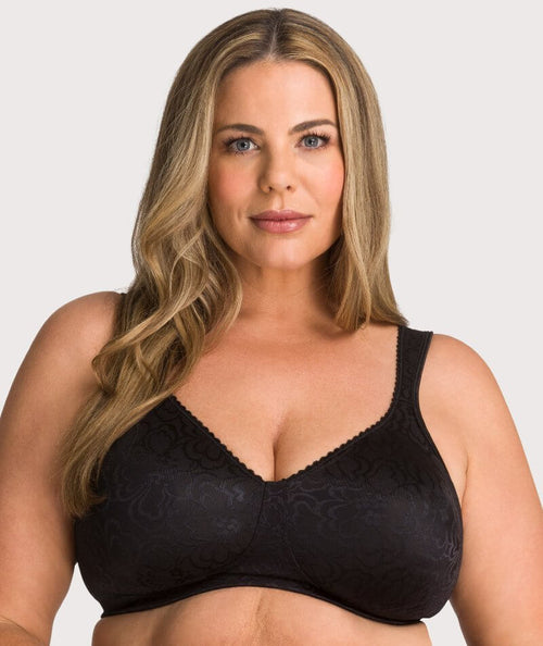 Playtex 18 Hour Ultimate Lift & Support Wirefree Bra - Black P4745 - Curvy  Bras