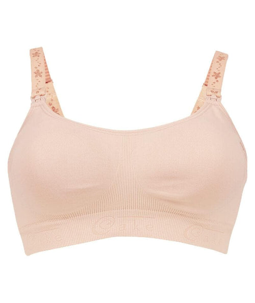 Cake Maternity Women's Maternity and Nursing Rock Candy Luxury Seamless Contour  Bra (with removable pads), Beige, Medium 