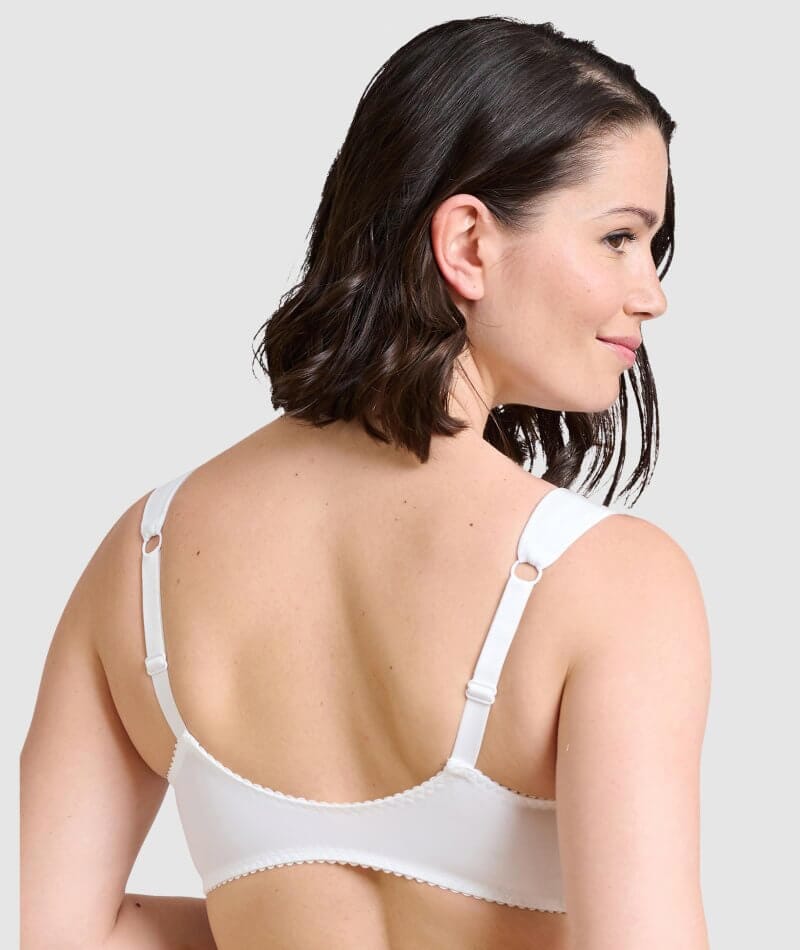 Bralux Women's Clara White Color Backless Non-Wired Regular Cotton Multiway  Bra