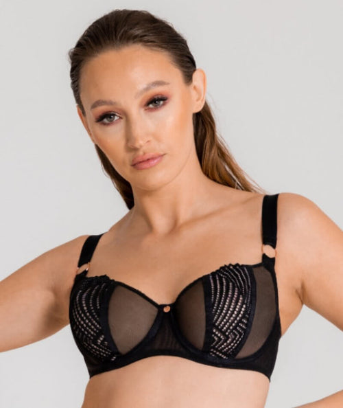 Scantilly Authority Balcony Bra - Black - Curvy Bras