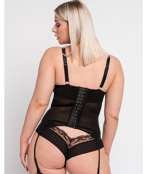 Scantilly Fascinate Plunge Basque - Black - Curvy