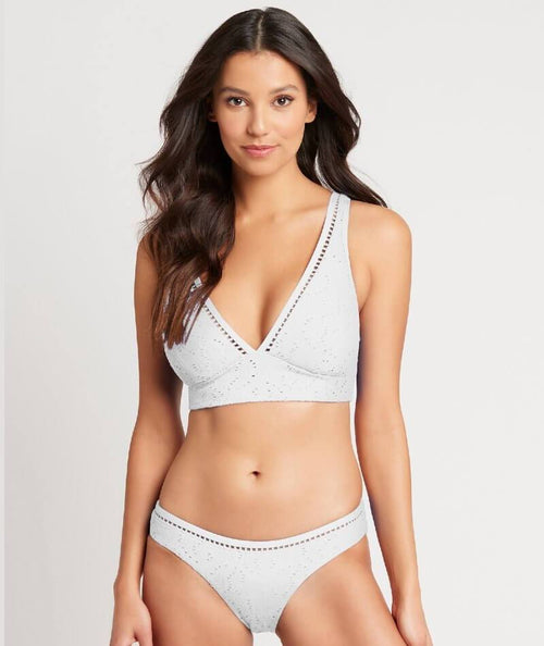 Sea Level Chantilly F Cup Frill Underwire Bikini Top - White