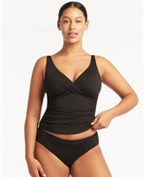 Sea Level Eco Essentials Longline Tri One Piece Swimsuit - Black - Curvy  Bras