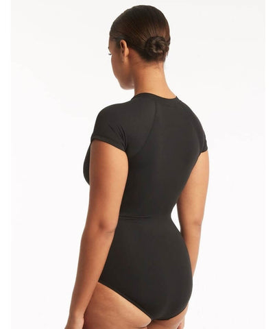 Capriosca Twist Front Bandeau One Piece - Black