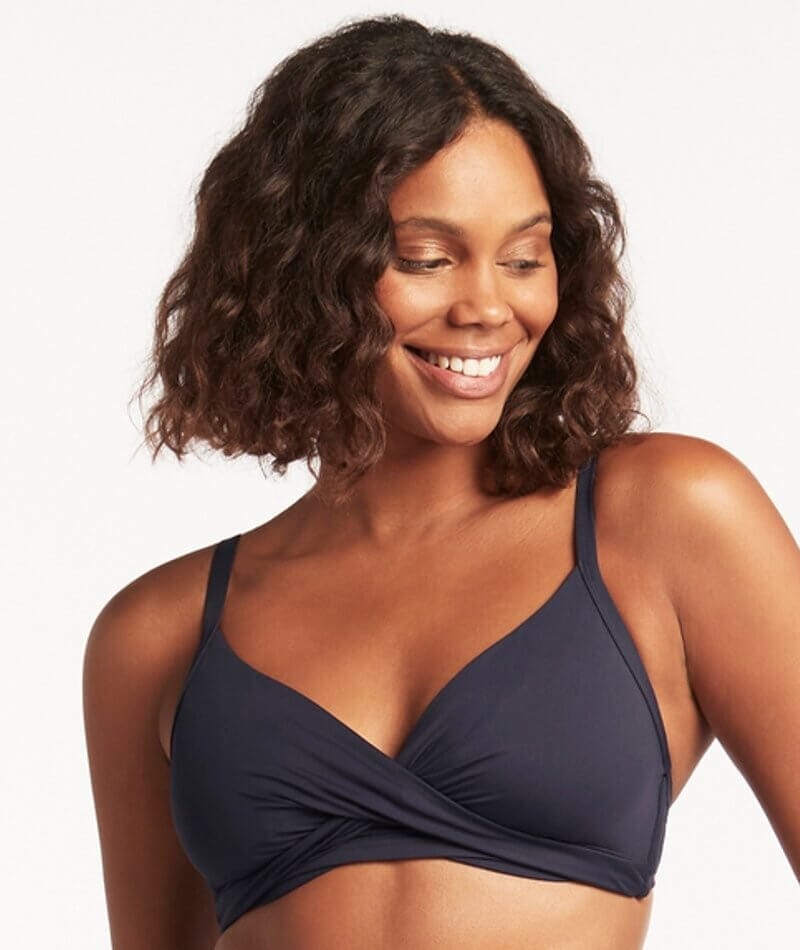 COS Contouring Ribbed Triangle Bra in BLACK