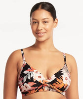 Sea Level Bella Underwire F Cup Bikini Top - Khaki - Curvy Bras