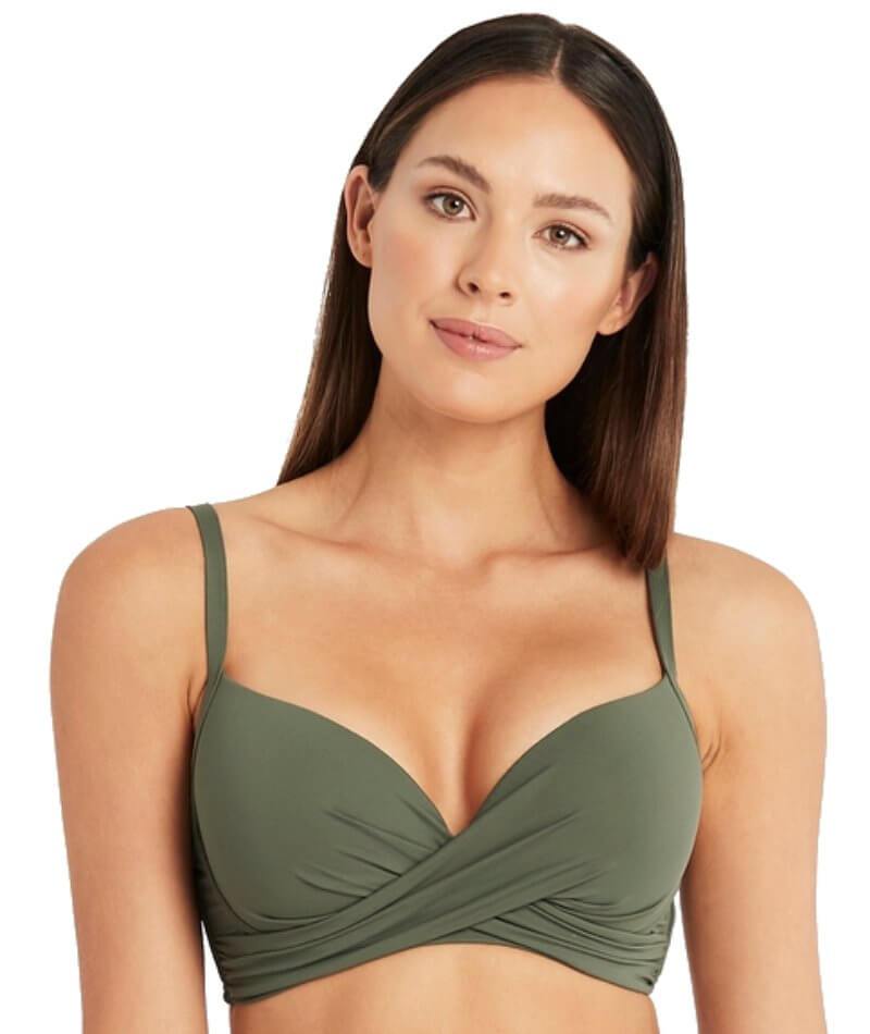 Sea Level Eco Essentials Cross Front G Cup Bikini Top - Night Sky - Curvy  Bras