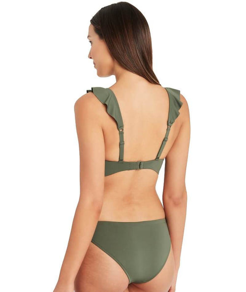 Sea Level Eco Essentials Retro High Waist Bikini Brief - Khaki