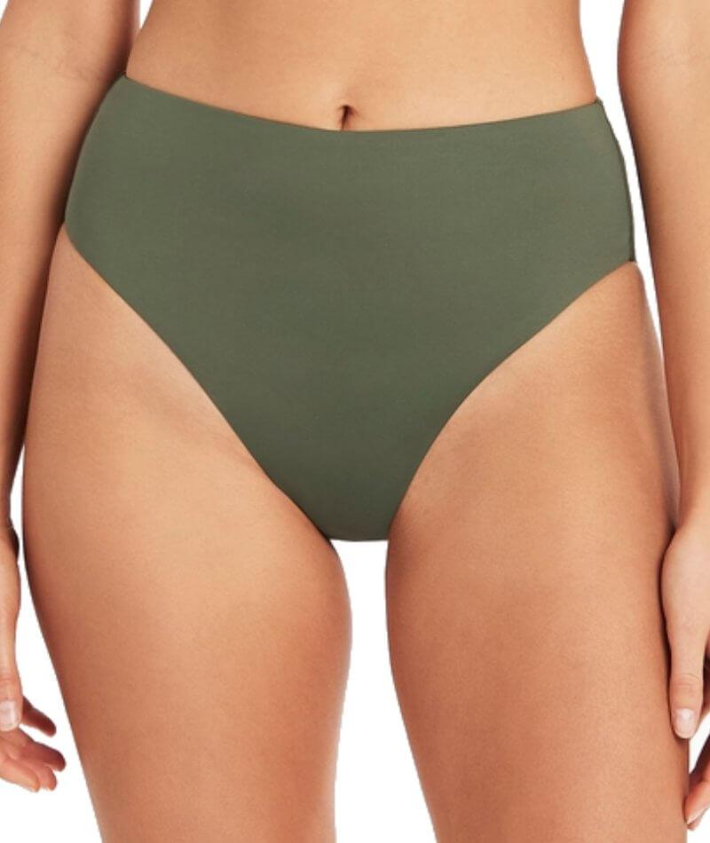 Cotton Essentials High-Leg Bikini Panty in Green