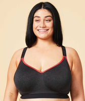 Sugar Candy Fuller Bust Seamless F-HH Cup Lounge Tank - Charcoal - Curvy
