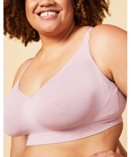 Sugar Candy Fuller Bust Seamless F-HH Cup Wire-free Lounge Bra - Pink -  Curvy Bras