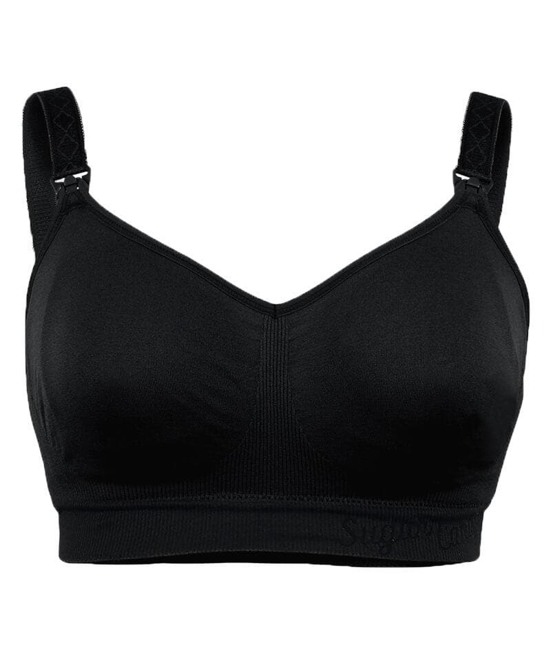 Sugar Candy Fuller Bust Seamless F-HH Cup Nursing Bra - Black - Curvy