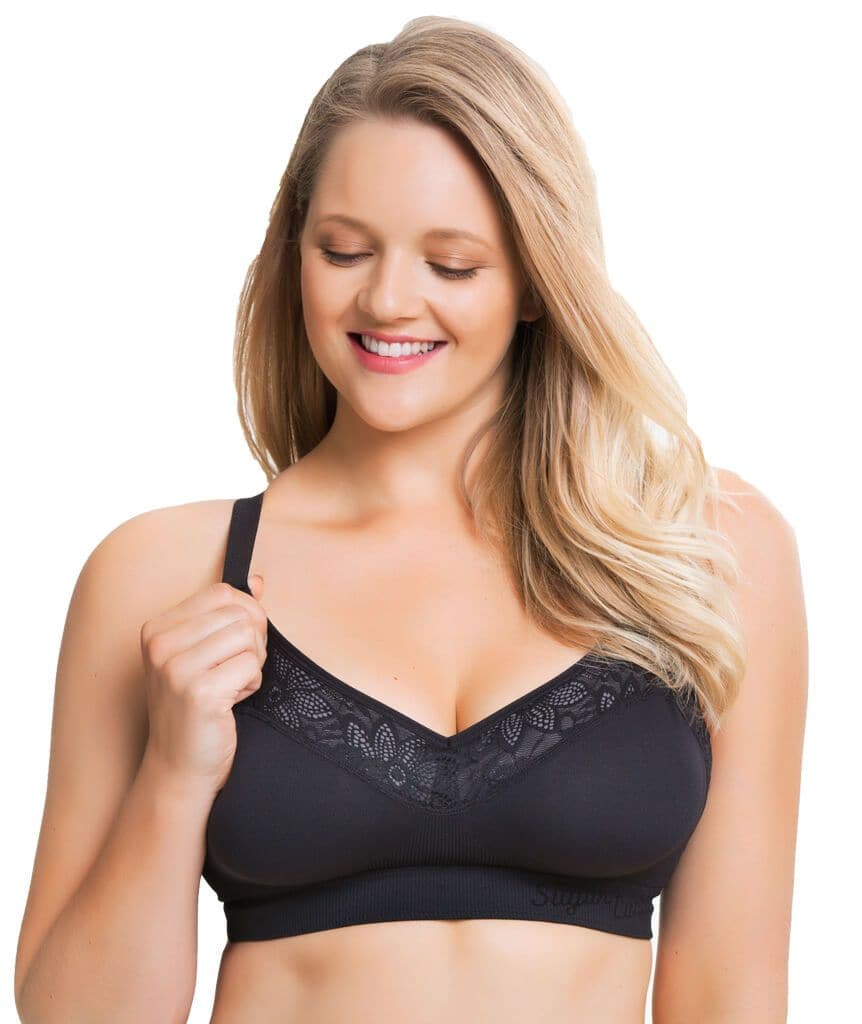 Sugar Candy Lux Fuller Bust Seamless F Hh Cup Nursing Bra Black Curvy