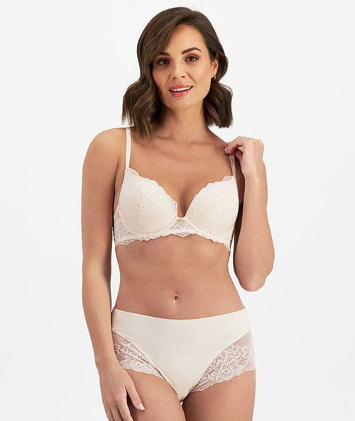 Temple Luxe by Berlei Lace Level 2 Push Up Bra - New Pastel Rose - Curvy